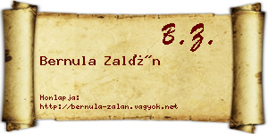 Bernula Zalán névjegykártya